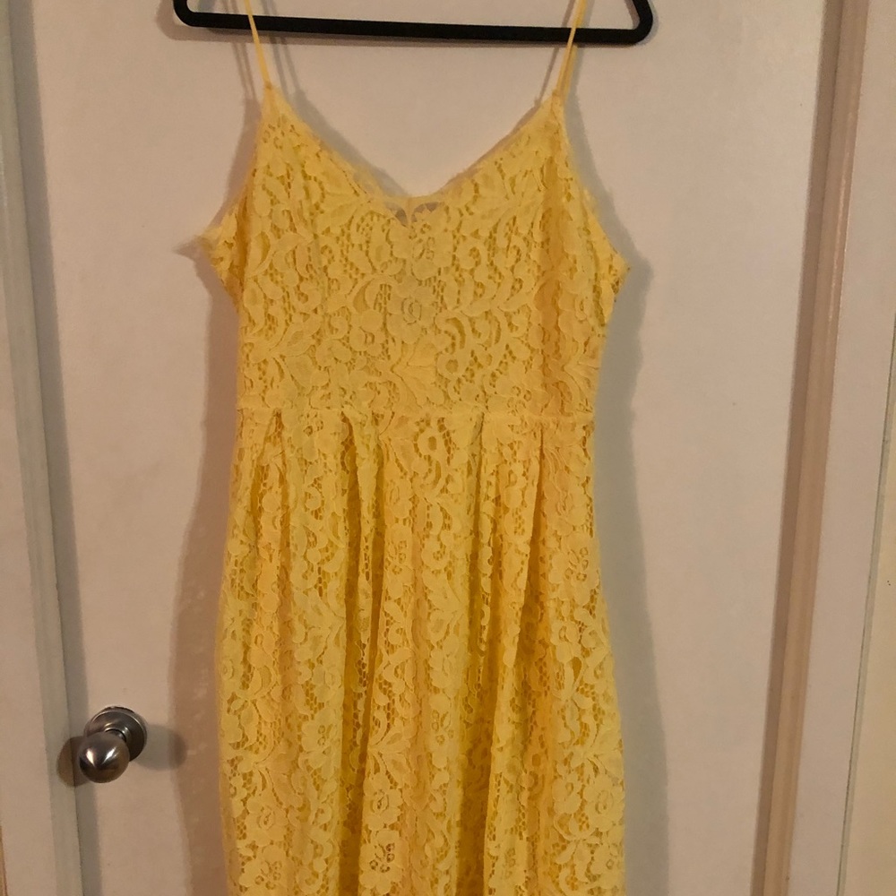 H&M NWT yellow lace midi dress